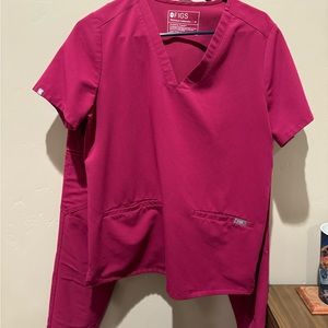 Women’s Magenta FIGS scrubs set